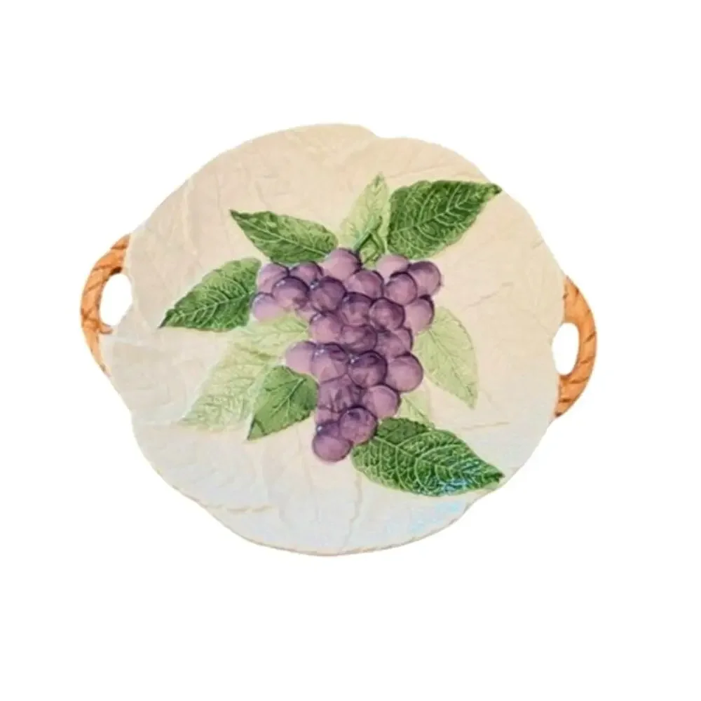 Vintage Japanese Majolica Fruit Handled Salad Plates Set of 5 Lord & Taylor